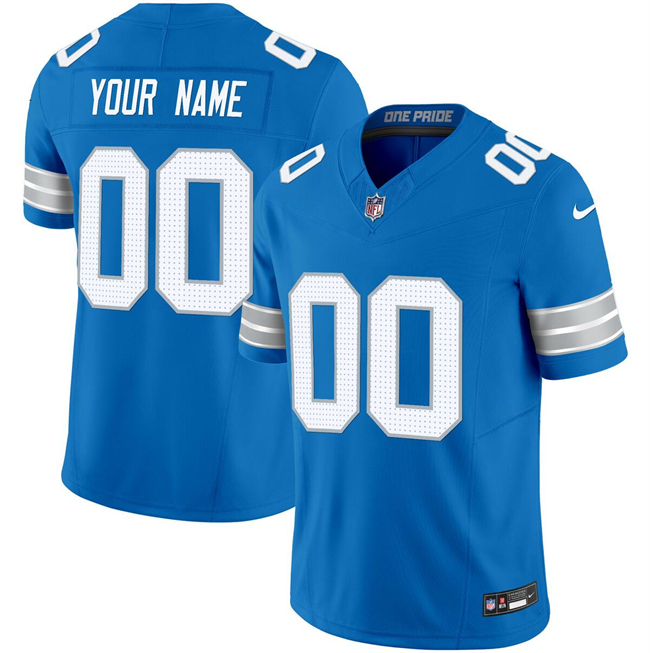 Youth Detroit Lions Active Player Custom Blue 2024 F.U.S.E. Vapor Limited Stitched Football Jersey